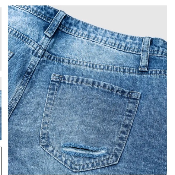 Flamingals Ripped Raw Hem Mid Rise Straight Leg Cropped Jeans Size Medium NWT - Picture 7 of 11